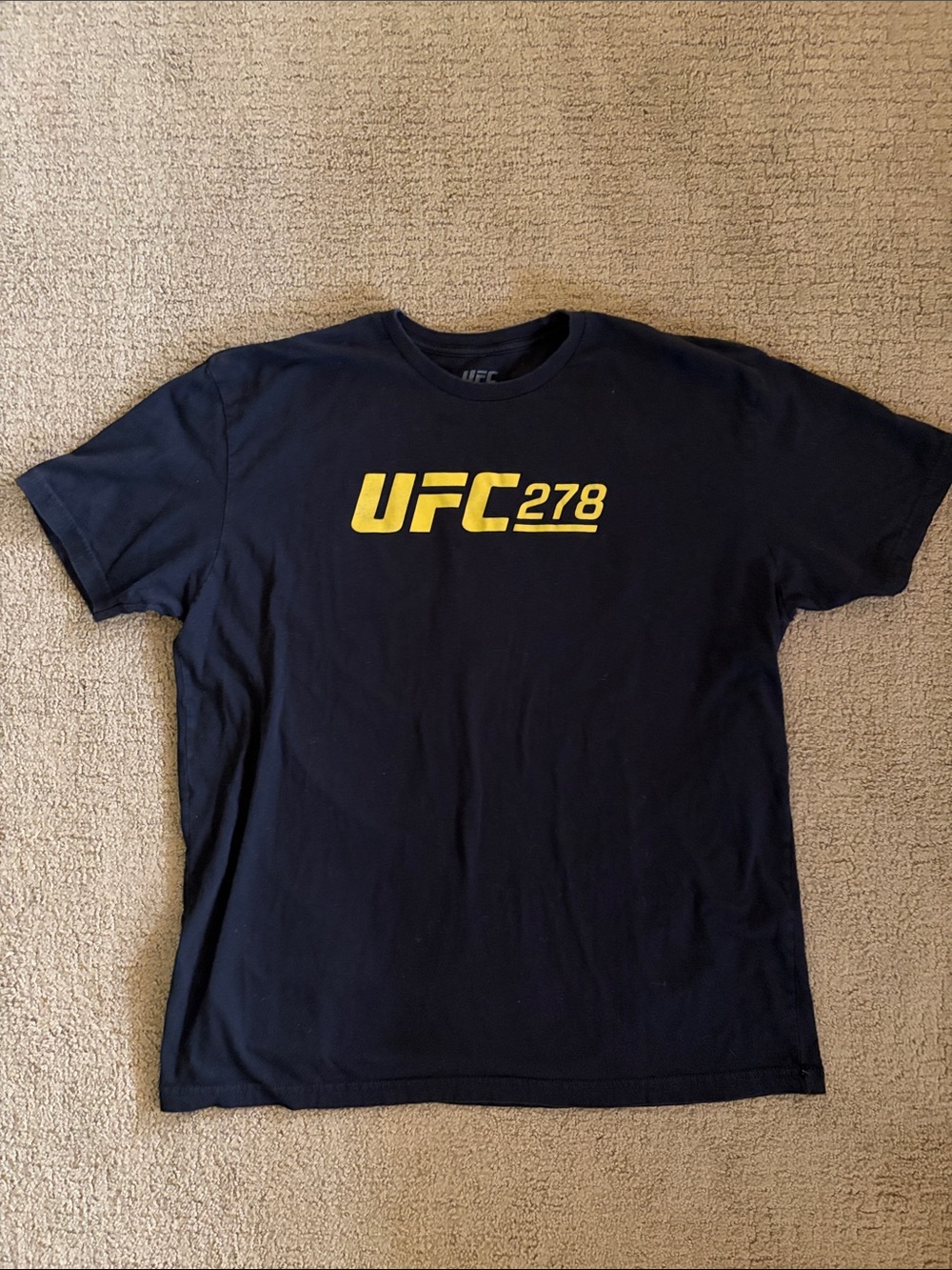 UFC Black Short Sleeve Tee with Yellow UFC 278 Logo